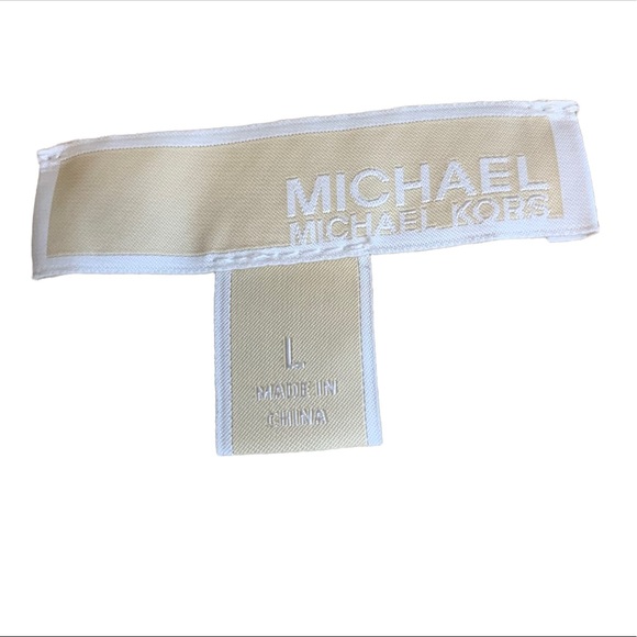 MICHAEL by Michael Kors Tan Neutral Knit Fold Over Cowl Neck Oversized Sweater L - Picture 7 of 8